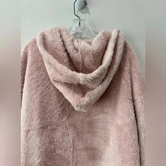 Cold Crush Blush Pink Hooded Sherpa Open Cardigan - Size M & XL - Picture 8 of 10
